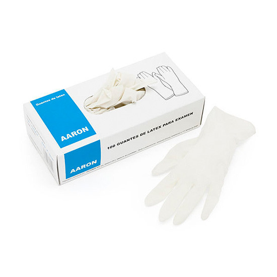 Aaron Guantes latex talla pequeña 100uds