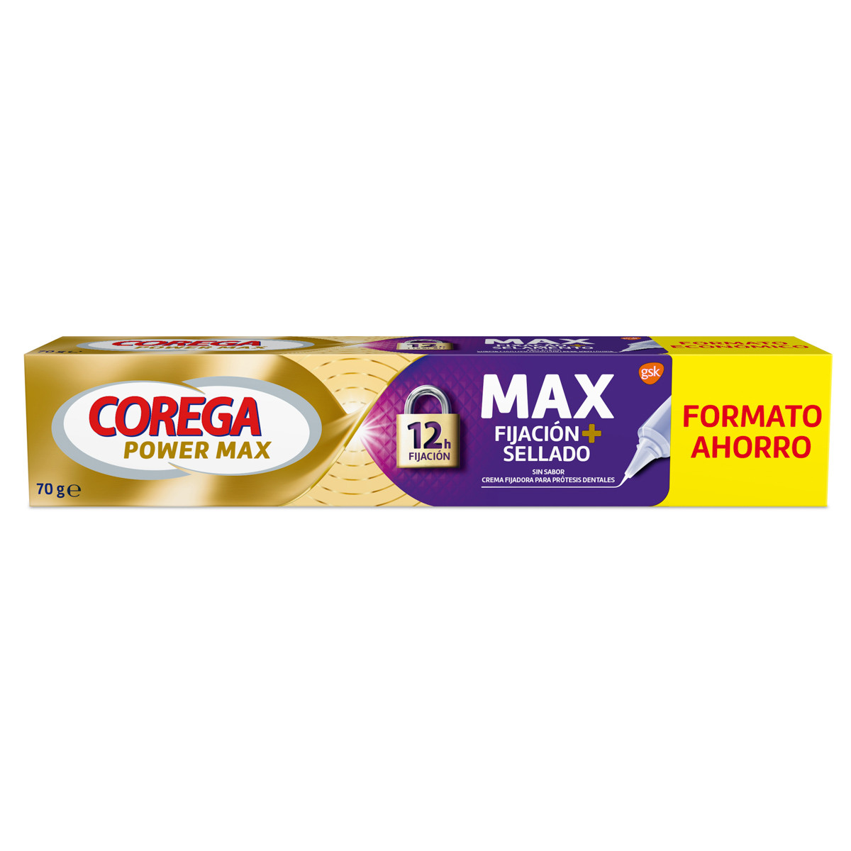 Corega máxima fijación + sellado para prótesis dentales 70g